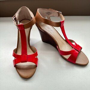 Marc Fisher Bulan Brown Multi Leather Heels Size 9.5 M With Box